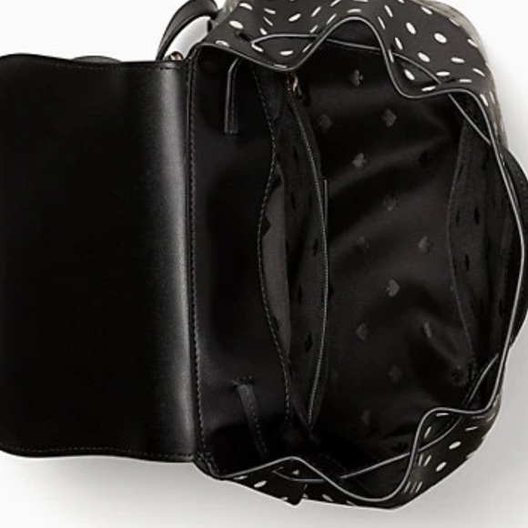 NWT Kate Spade Disney X Minnie Mouse Polka Dot Backpack black white Holiday - Picture 4 of 7